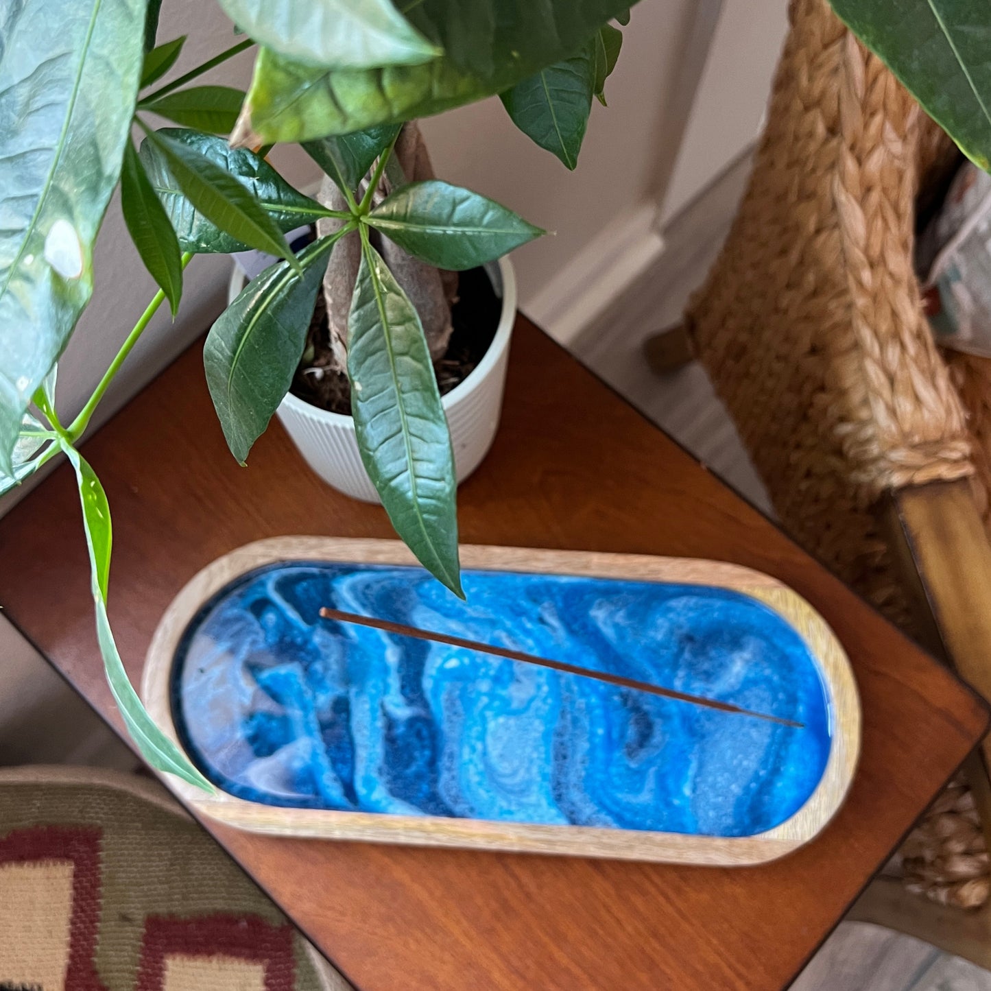 Hand-poured Resin Incense Tray