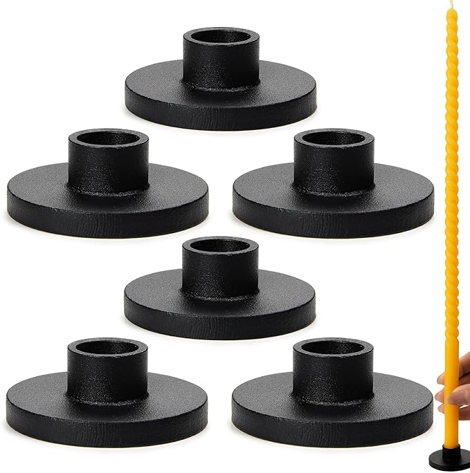 Black Iron Mini Taper Candle Holders